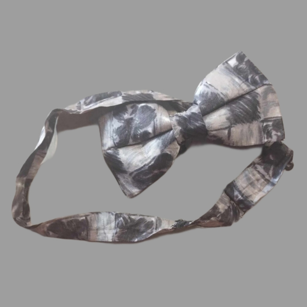 Adjustable upcycled bow tie mountain artist in Revelstoke Greys Black classic